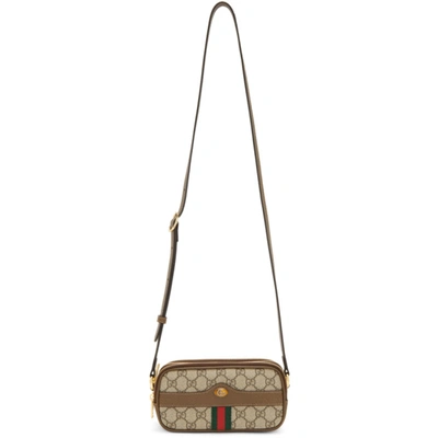Gucci Brown And Beige Gg Ophidia Bag In 8745 Beige