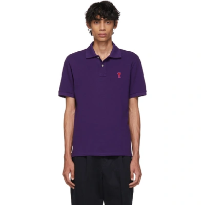 Ami Alexandre Mattiussi Ami De Coeur Polo Shirt In 500 Violet