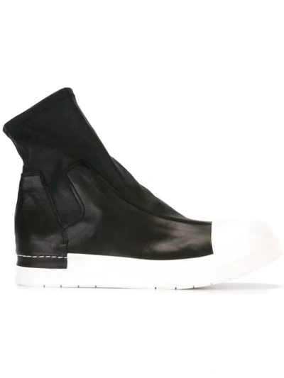 Cinzia Araia Stretch Nappa Leather High Top Sneakers In Black