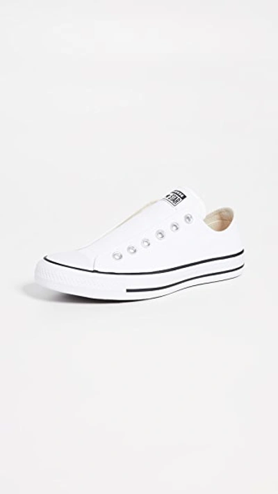 Converse Chuck Taylor All Star Laceless Low Top Sneaker In White/black/white