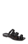 Dolce Vita Isala 3 Croc Textured Slide Sandal In Black