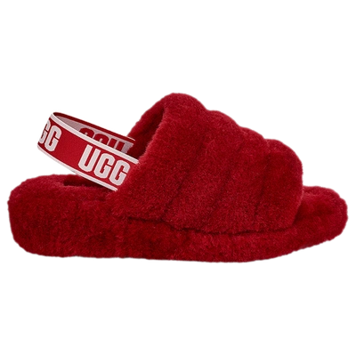 Ugg Fluff Yeah Faux Fur Slingback Sandal In Ribbon Red/red