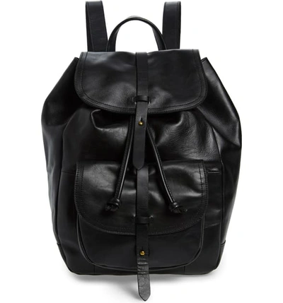 Madewell 'the Transport' Leather Rucksack - Black In True Black
