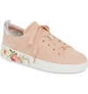 Ted Baker Roully Sneaker In Nude Pink Suede