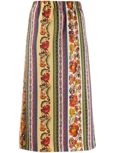 Etro Floral Pencil Skirt In Neutrals