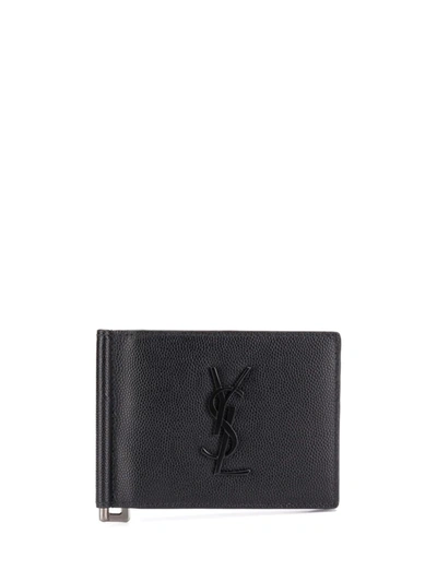 Saint Laurent Ysl Bill Clip Wallet In Black