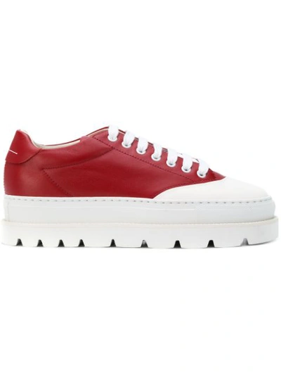 Mm6 Maison Margiela Sneakers With Oversize Rubber Sole In Red