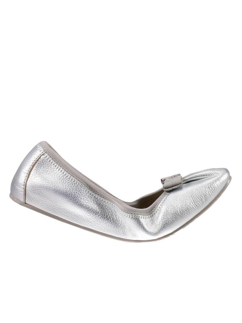 Salvatore Ferragamo Ballet Flats Shoes Women In Silver | ModeSens