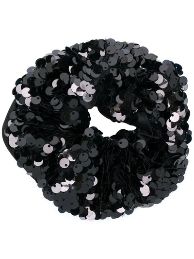 Eugenia Kim Mallory Sequinned Scrunchie In Black Sequin