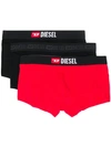 Diesel Umbx-damien Three-pack Boxer Briefs - Black