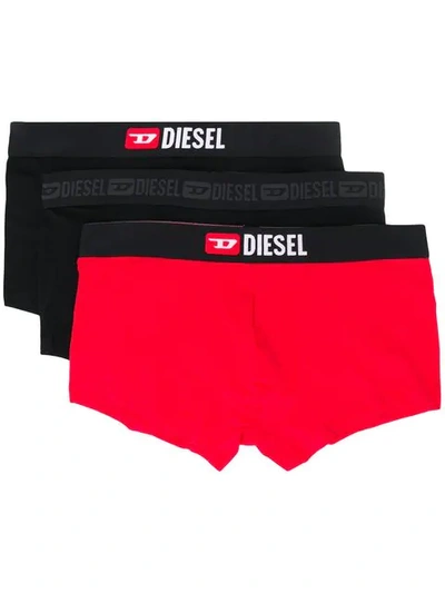 Diesel Umbx-damien Three-pack Boxer Briefs - Black