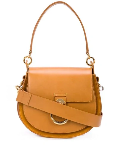 Chloé Tess Large Shoulder Bag In Brown