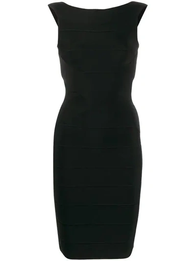 Herve Leger Fitted Mini Dress In Black