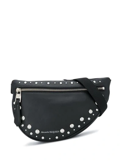 Alexander Mcqueen Stud-embellished Belt Bag In Black