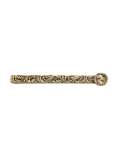 Gucci 18kt Yellow Gold Textured Tie Pin