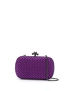 Bottega Veneta Monalisa Intrecciato Impero Chain Knot Clutch Bag In Purple