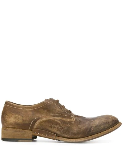 Artselab Distressed Effect Derby Shoes In Brown
