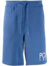 Polo Ralph Lauren Logo Print Track Shorts In Blue