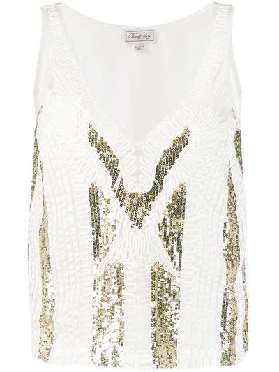 Temperley London Moondrop Sequinned Top In White