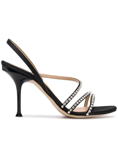 Sergio Rossi Women's Crystal Embellished High-heel Slingback Sandals In Black