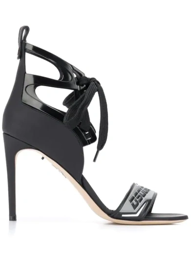 Dsquared2 Bionic Sport Techno Logo Sandals In Black