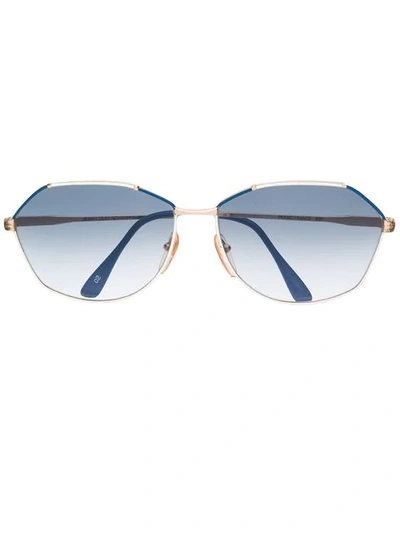Pre-owned Jean Louis Scherrer Vintage 1970's Gradient Sunglasses In White