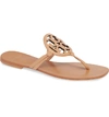 Tory Burch Women's Miller Square-toe Thong Sandals In Natural Vachetta