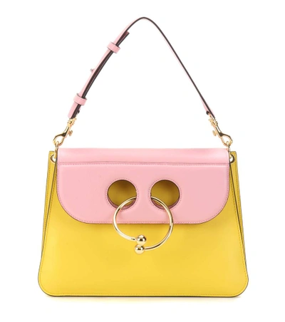 Jw Anderson Medium Pierce Leather Shoulder Bag In Bubblegum pink