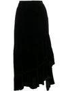 In The Mood For Love Adriana Velur Asymmetric Skirt In Black