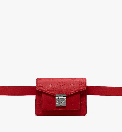Mcm Patricia Monogrammed Leather Belt Bag In Red