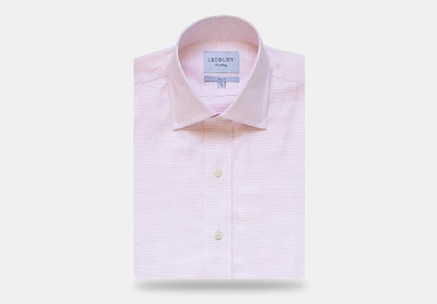 Ledbury Men's Pale Pink Almont Oxford Dress Shirt Cotton
