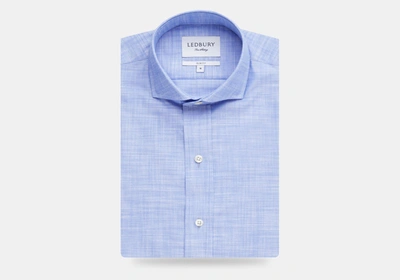 Ledbury Men's Blue Millen Chambray Casual Shirt Cotton
