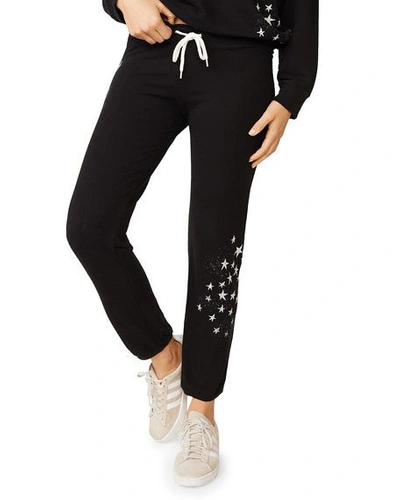 Monrow Vintage Drawstring Sweatpants With Faded Stars In Glowing Stars