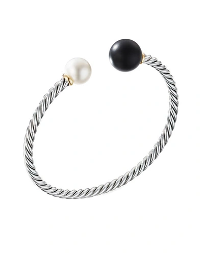 David Yurman Solari Xl Cable Bracelet With Black Onyx, Gold Dome And 14k Yellow Gold