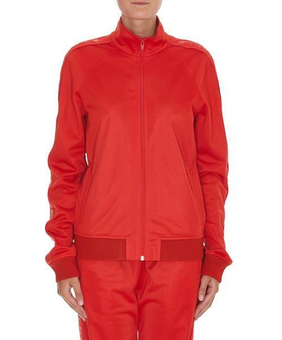 Givenchy Zipped Logo Sweater In Rosso Brillante