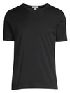 Sunspel Cotton V-neck T-shirt In Black