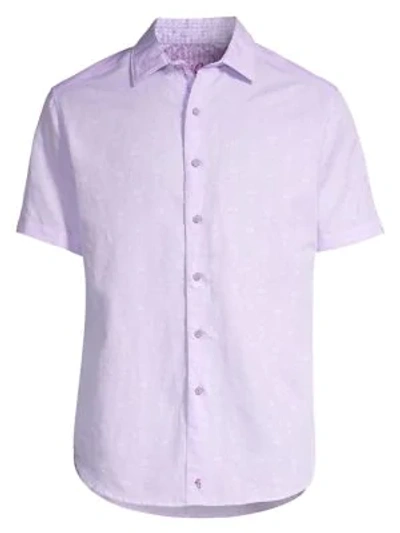 Robert Graham Men's Classic-fit Temple Of Skull Short-sleeve Shirt In Lilac
