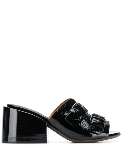 Marsèll Double Buckle Strap Mules In Black