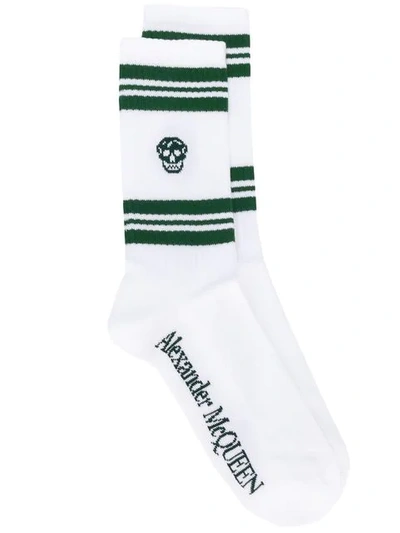 Alexander Mcqueen Skull Sport Socks In White