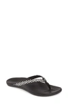 Olukai Ho Opio Flip Flop In Black Kapa/ Black Fabric