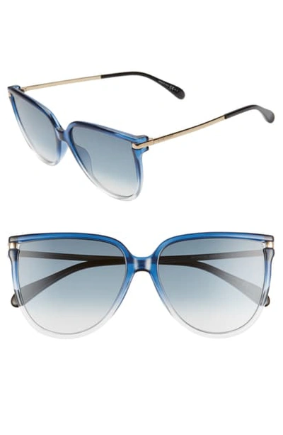 Givenchy 58mm Gradient Cat Eye Sunglasses In Blue Crystal
