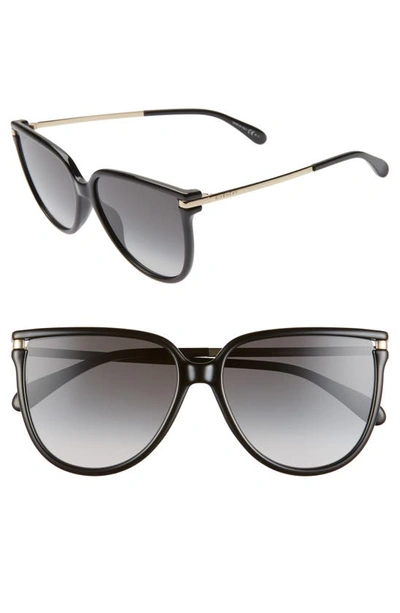 Givenchy 58mm Gradient Cat Eye Sunglasses In Black