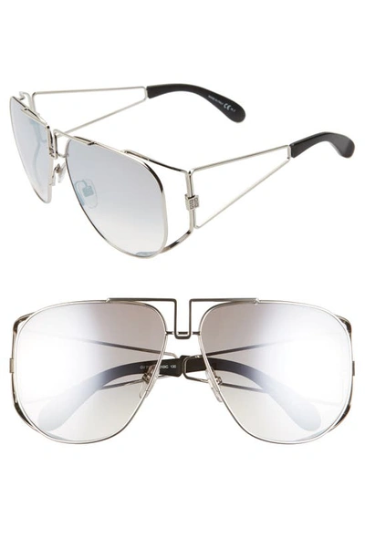 Givenchy 61mm Aviator Sunglasses In Palladium