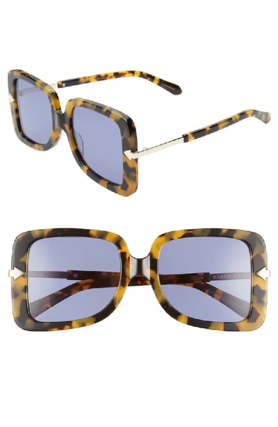 Karen Walker Eden 53mm Square Sunglasses - Crazy Tortoise/ Blue