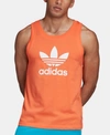 Adidas Originals Adidas Men's Originals Adicolor Trefoil Tank Top In True Orange