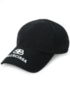 Balenciaga Embroidered Cotton-twill Baseball Cap In Black / White