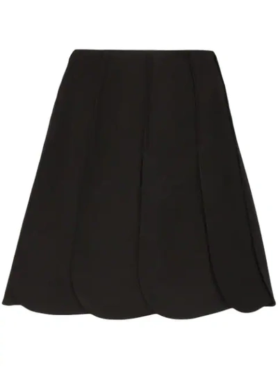 Valentino Women's Scallop Pleated A-line Skirt In Black
