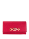 Gucci Zumi Continental Wallet In Red