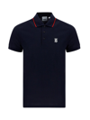 Burberry Walton Cotton Polo Shirt In Blue