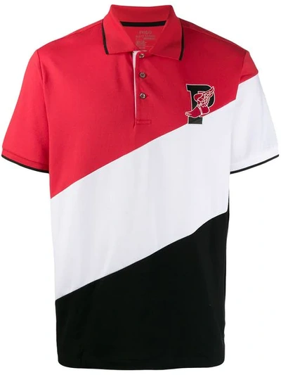Polo Ralph Lauren Diagonal Stripe Polo Shirt In Red